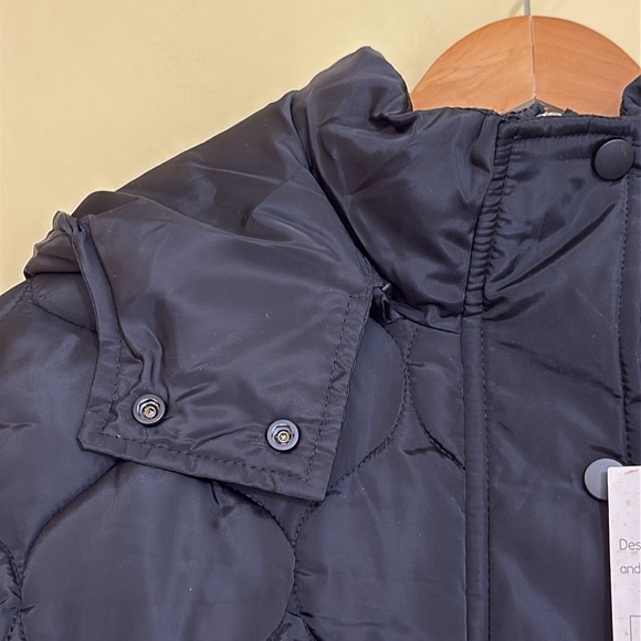 B Coature | NWT Black Quilted Puffer Hooded Snap Zip Jacket Small - Picture 8 of 17